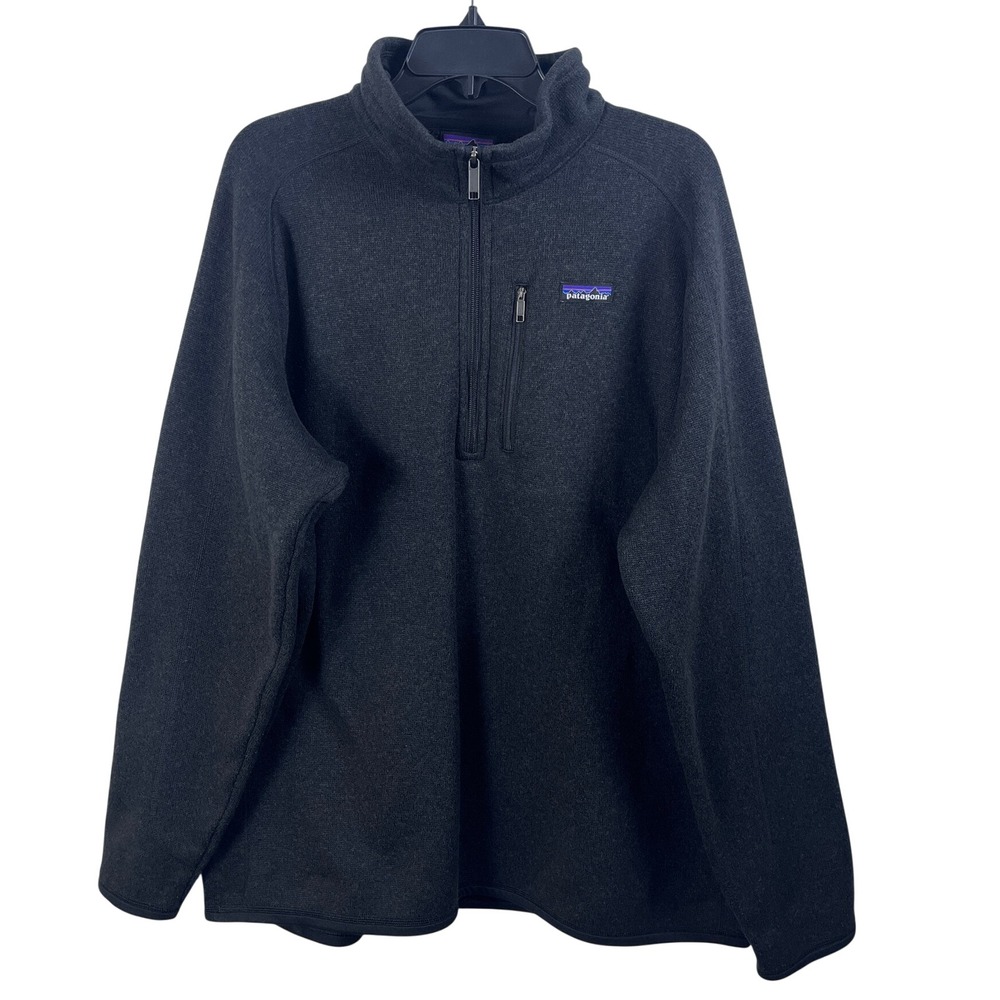 Patagonia Men Better Sweater 1/4 Zip Pullover Black 2XL Gorpcore Granola Outdoor